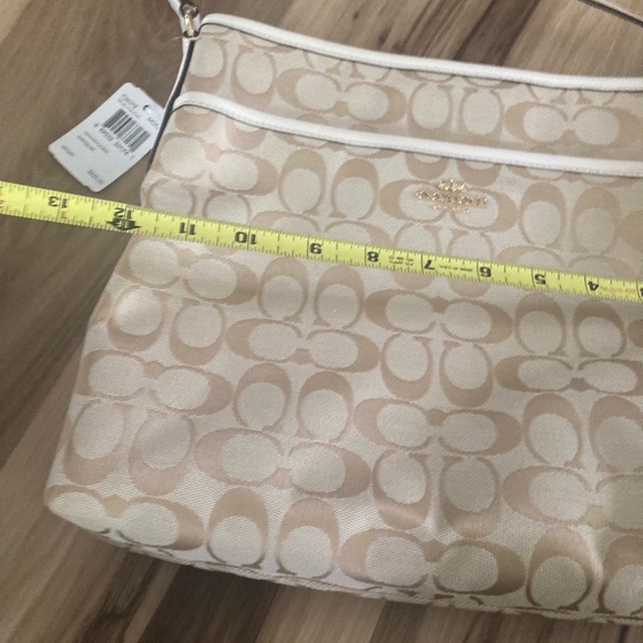 Coach Purse F36378 Signature File Crossbody Bag - Light Khaki/ Chalk